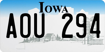 IA license plate AOU294