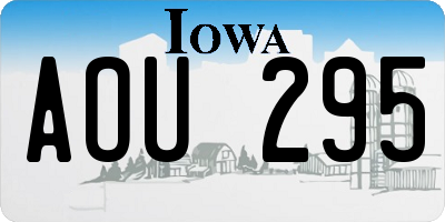 IA license plate AOU295