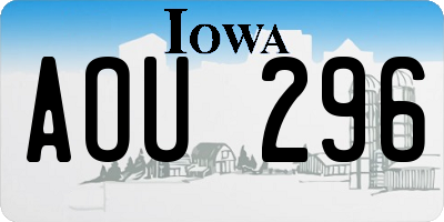 IA license plate AOU296