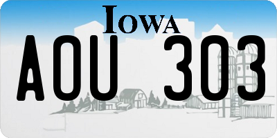 IA license plate AOU303