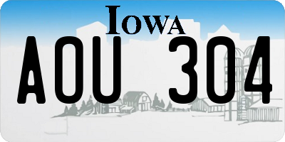 IA license plate AOU304