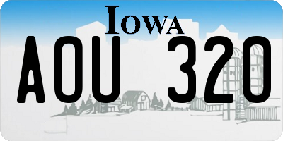 IA license plate AOU320