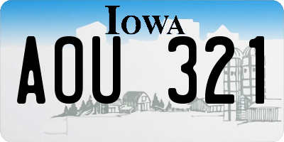 IA license plate AOU321
