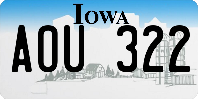 IA license plate AOU322