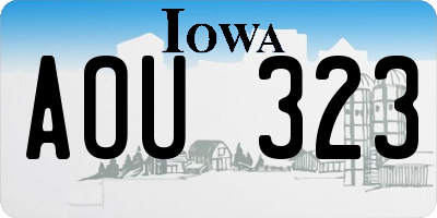 IA license plate AOU323