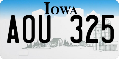 IA license plate AOU325