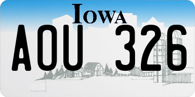 IA license plate AOU326