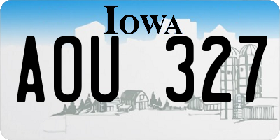 IA license plate AOU327