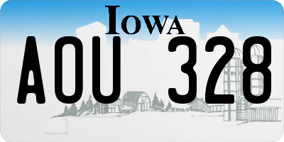 IA license plate AOU328