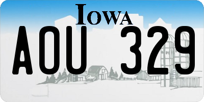 IA license plate AOU329