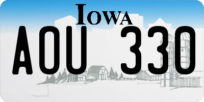 IA license plate AOU330