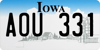 IA license plate AOU331