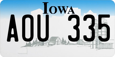 IA license plate AOU335