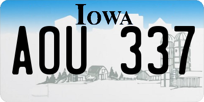 IA license plate AOU337