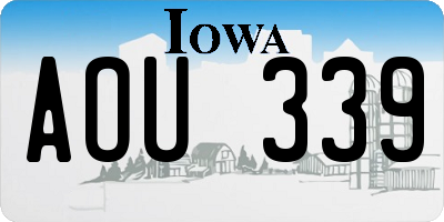 IA license plate AOU339