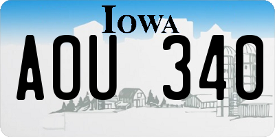 IA license plate AOU340