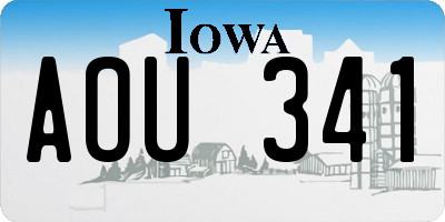 IA license plate AOU341