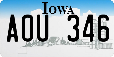 IA license plate AOU346