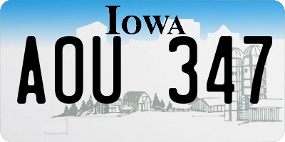 IA license plate AOU347