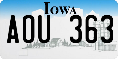 IA license plate AOU363