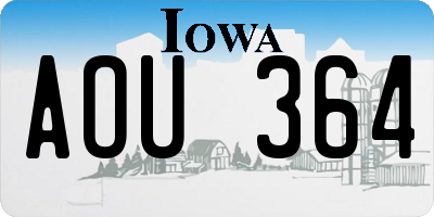 IA license plate AOU364