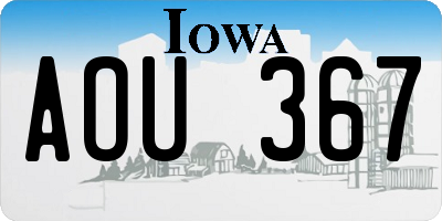 IA license plate AOU367
