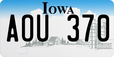 IA license plate AOU370