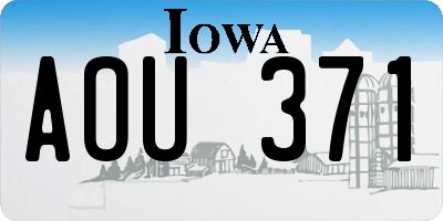 IA license plate AOU371
