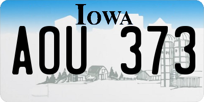 IA license plate AOU373