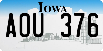 IA license plate AOU376