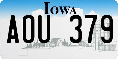 IA license plate AOU379