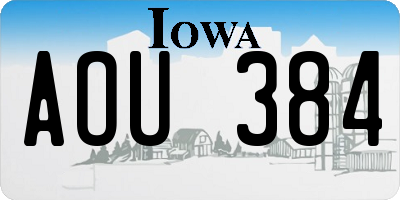 IA license plate AOU384