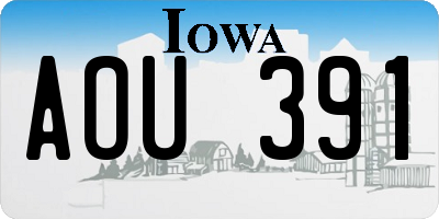 IA license plate AOU391