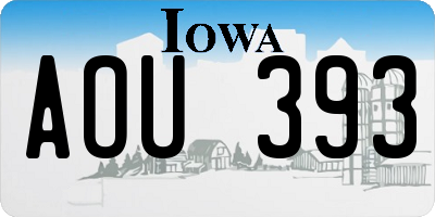 IA license plate AOU393