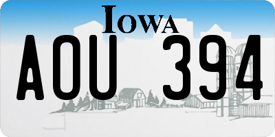 IA license plate AOU394