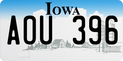 IA license plate AOU396