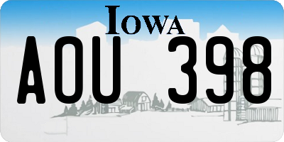 IA license plate AOU398