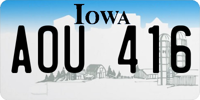 IA license plate AOU416