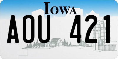 IA license plate AOU421