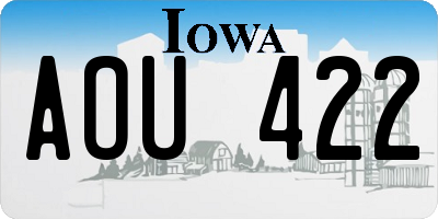 IA license plate AOU422