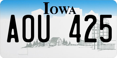 IA license plate AOU425