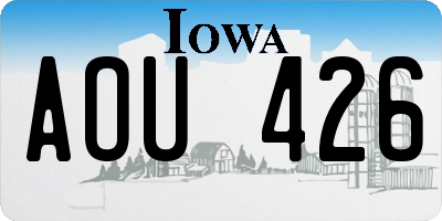IA license plate AOU426