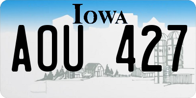 IA license plate AOU427