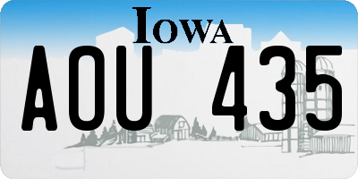 IA license plate AOU435