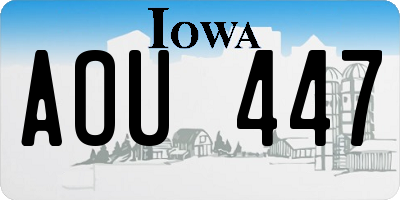 IA license plate AOU447