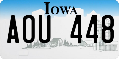 IA license plate AOU448