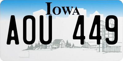 IA license plate AOU449