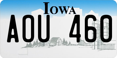 IA license plate AOU460