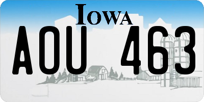 IA license plate AOU463