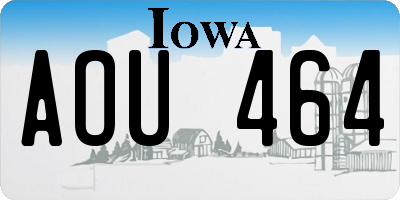 IA license plate AOU464